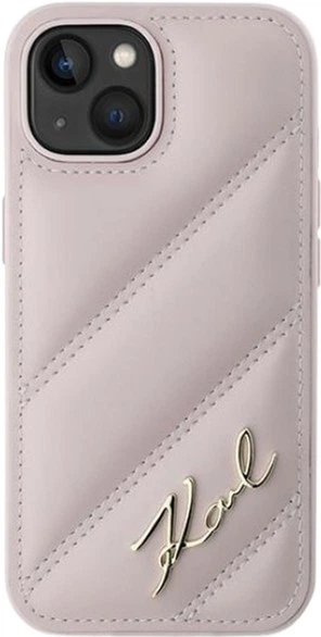 Панель Karl Lagerfeld Diagonal Quilted Script для Apple iPhone 15/14/13 Pink (KLHCP15SPQDSMGP) - зображення 3