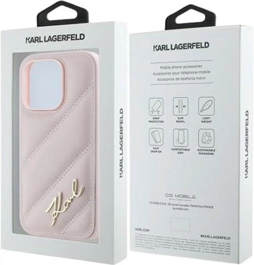 Панель Karl Lagerfeld Diagonal Quilted Script для Apple iPhone 14 Pro Pink (KLHCP14LPQDSMGP) - зображення 8
