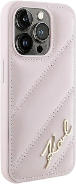 Панель Karl Lagerfeld Diagonal Quilted Script для Apple iPhone 15 Pro Max Pink (KLHCP15XPQDSMGP) - зображення 4