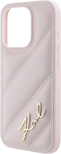 Etui Karl Lagerfeld Diagonal Quilted Script do Apple iPhone 15 Pro Pink (KLHCP15LPQDSMGP) - obraz 6