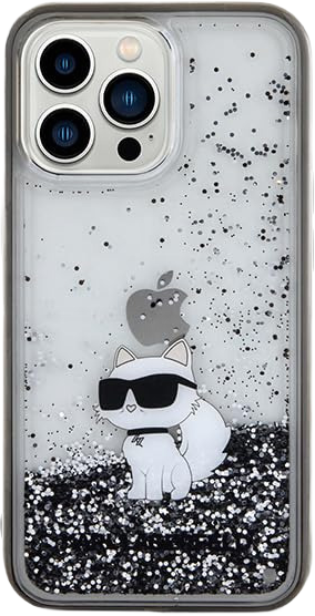Etui Karl Lagerfeld Liquid Glitter Choupette do Apple iPhone 13 Pro Transparent (KLHCP13LLKCNSK) - obraz 2