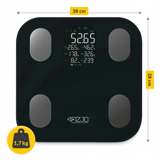 Весы напольные аналитические 4FIZJO Pro до 180 кг Black (P-5905973404051) - изображение 3