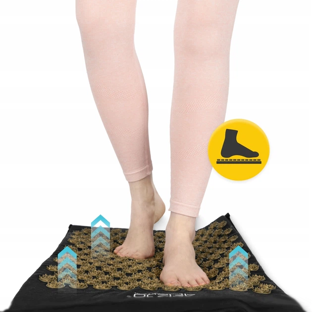 Коврик акупунктурный с подушкой 4FIZJO Ergo Mat Аппликатор Кузнецова Black/Gold (P-5907739313881) - изображение 9