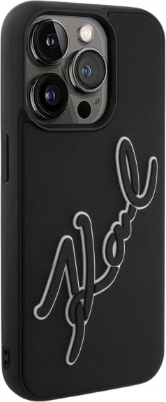 Etui plecki Karl Lagerfeld 3D Rubber Signature do Apple iPhone 15 Pro Black (3666339257569) - obraz 4
