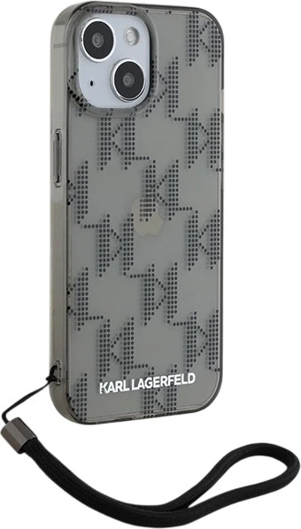 Etui plecki Karl Lagerfeld IML Mono KL Pattern & Cord do Apple iPhone 15 / 14 / 13 Silver (3666339258245) - obraz 3