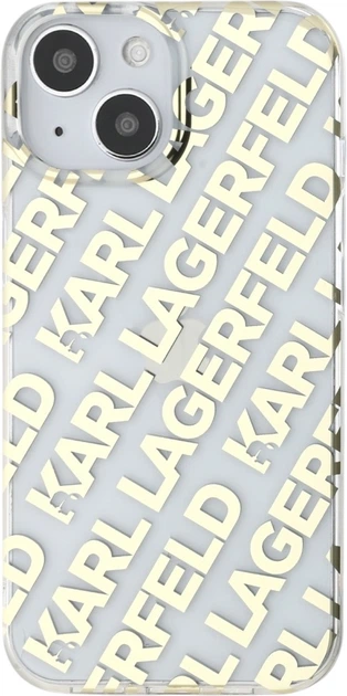 Etui plecki Karl Lagerfeld IML Fullover Logo do Apple iPhone 15 / 14 / 13 Golden (3666339258665) - obraz 3