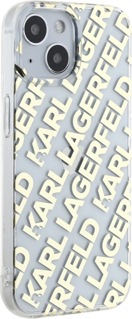 Etui plecki Karl Lagerfeld IML Fullover Logo do Apple iPhone 15 / 14 / 13 Golden (3666339258665) - obraz 4