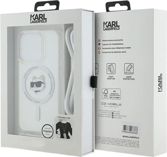 Панель Karl Lagerfeld IML Choupette Head & Cord Magsafe для Apple iPhone 14 Pro Max Transparent (KLHMP14XHCCHNT) - зображення 7