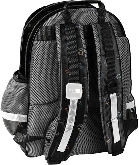 Шкільний рюкзак Paso Feel Happy Smileyworld 41 x 28 x 18 см 18 л Чорний (5903162136271) - зображення 3