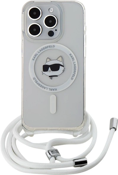 Etui Plecki Karl Lagerfeld IML Choupette Head & Cord Magsafe do Apple iPhone 15 Pro Transparent (KLHMP15LHCCHNT) - obraz 2