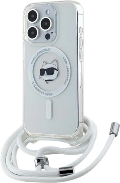 Панель Karl Lagerfeld IML Choupette Head & Cord Magsafe для Apple iPhone 15 Pro Max Transparent (KLHMP15XHCCHNT) - зображення 1
