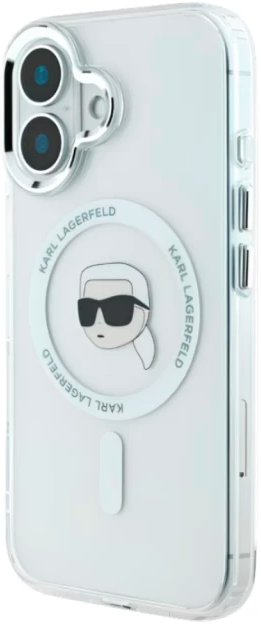 Etui Karl Lagerfeld IML Metal Karl Head MagSafe do Apple iPhone 16 White (KLHMP16SHLSKIH) - obraz 2