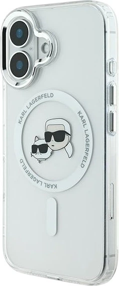 Панель Karl Lagerfeld IML Metal Karl&Choupette Head MagSafe для iPhone 16 Plus White (KLHMP16LHLSKCH) - зображення 2
