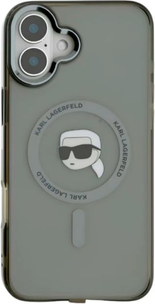 Etui Karl Lagerfeld IML Metal Karl Head MagSafe do Apple iPhone 16 Black (KLHMP16SHLSKIK) - obraz 3