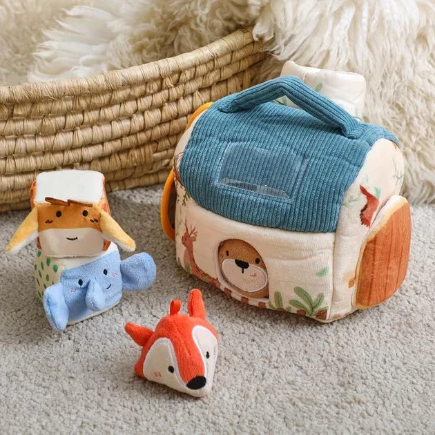Мягкий развивающий домик "Soft Animal Barn Set" с мягкими зверятами и сенсорными эффектами, сортер для малышей от 6 месяцев (GC1056) - изображение 4