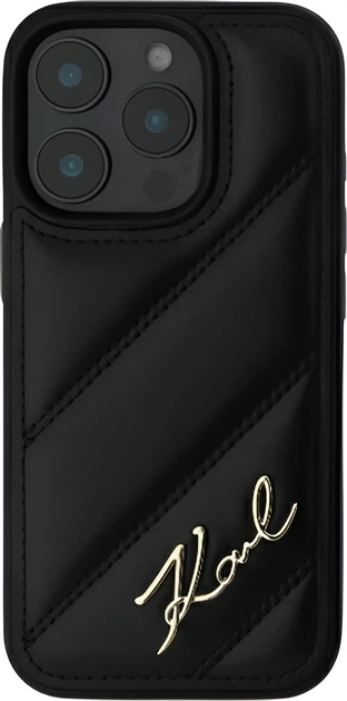 Etui Plecki Karl Lagerfeld Quilted Signature do Apple iPhone 16 Pro Black (KLHCP16LPQDSMGK) - obraz 2