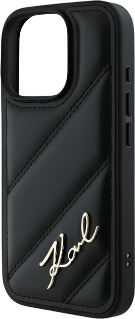 Etui Plecki Karl Lagerfeld Quilted Signature do Apple iPhone 16 Pro Black (KLHCP16LPQDSMGK) - obraz 5
