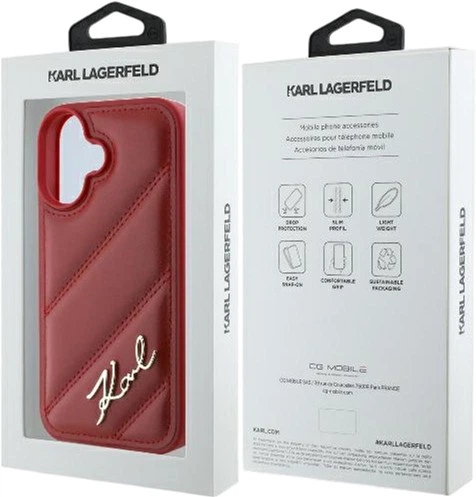 Панель Karl Lagerfeld Quilted Signature для Apple iPhone 16 Red (KLHCP16SPQDSMGR) - зображення 7