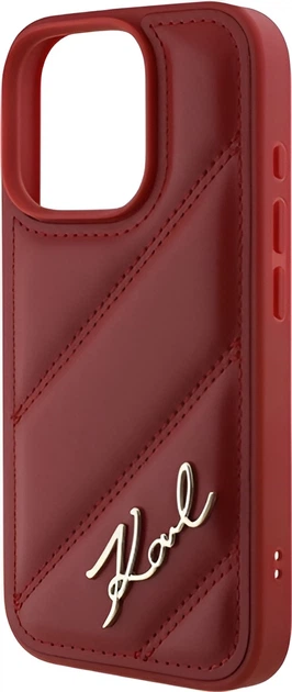 Etui Plecki Karl Lagerfeld Quilted Signature do Apple iPhone 16 Pro Red (KLHCP16LPQDSMGR) - obraz 5