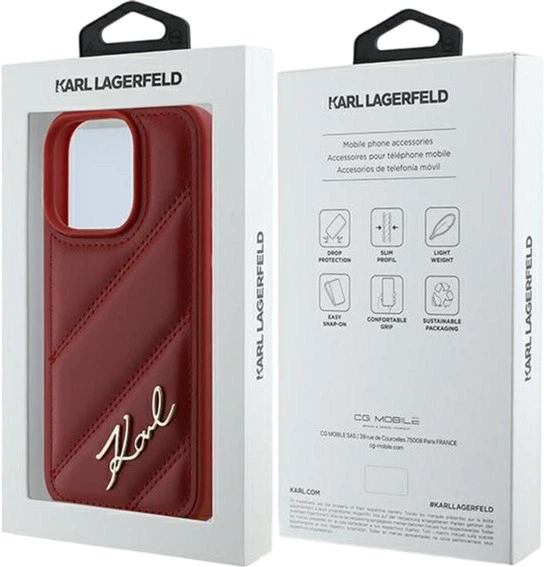Etui Plecki Karl Lagerfeld Quilted Signature do Apple iPhone 16 Pro Red (KLHCP16LPQDSMGR) - obraz 7