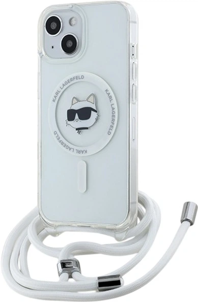Etui Plecki Karl Lagerfeld IML Choupette Head & Cord Magsafe do Apple iPhone 15/14/13 Transparent (KLHMP15SHCCHNT) - obraz 1