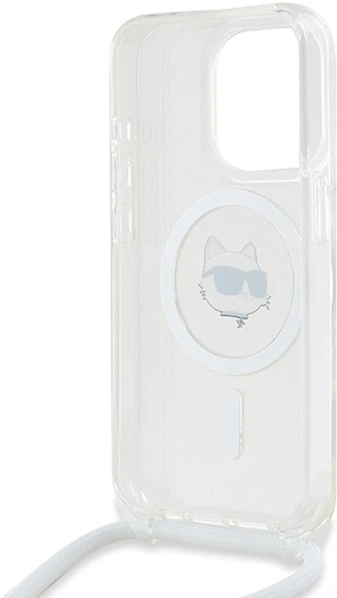 Etui Plecki Karl Lagerfeld IML Choupette Head & Cord Magsafe do Apple iPhone 13 Pro Max Transparent (KLHMP13XHCCHN) - obraz 6