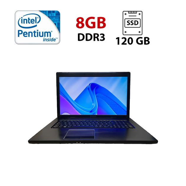 Ноутбук Lenovo G770 / 17.3" (1600x900) TN / Intel Pentium B960 (2 ядра по 2.2 GHz) / 8 GB DDR3 / 120 GB SSD / Intel HD Graphics / WebCam б/у - Фото 1 Ноутбук Lenovo G770 / 17.3" (1600x900) TN / Intel Pentium B960 (2 ядра по 2.2 GHz) / 8 GB DDR3 / 120 GB SSD / Intel HD Graphics / WebCam б/у - изображение 1