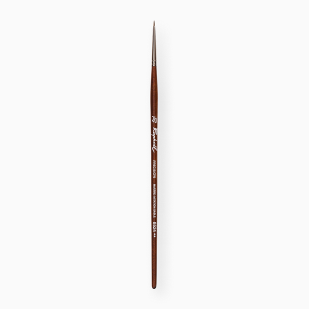 Пензель синтетика круглая (имитация соболя) Raphael Precision, №2/0, для ретуши, короткая ручка - Фото 1 Пензель синтетика круглая (имитация соболя) Raphael Precision, №2/0, для ретуши, короткая ручка - изображение 1