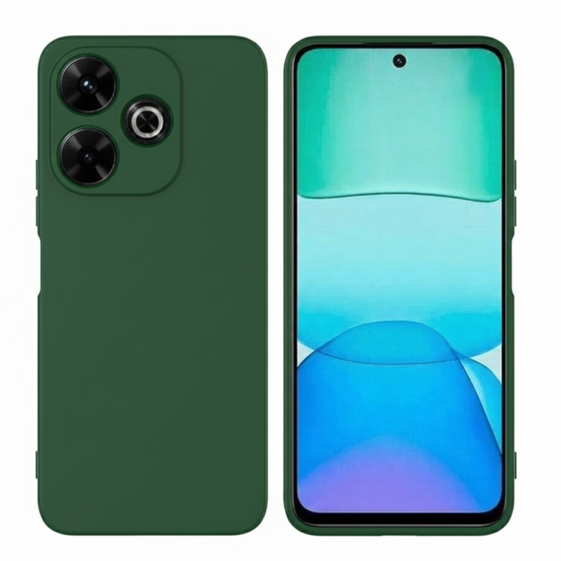 Чехол Fiji Full Soft Premium для Xiaomi Redmi 13 противоударный бампер с микрофиброй Dark Green - Фото 1 Чехол Fiji Full Soft Premium для Xiaomi Redmi 13 противоударный бампер с микрофиброй Dark Green - изображение 1