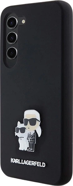 Панель Karl Lagerfeld Silicone Karl&Choupette Metal Pin для Samsung Galaxy S24 Black (3666339259143) - зображення 2