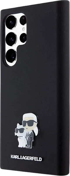 Панель Karl Lagerfeld Silicone Karl&Choupette Metal Pin для Samsung Galaxy S24 Ultra Black (3666339259167) - зображення 2