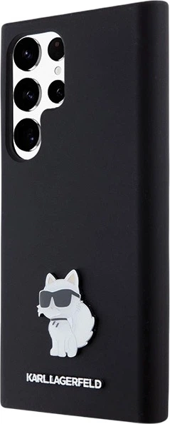 Etui plecki Karl Lagerfeld Silicone Choupette Metal Pin do Samsung Galaxy S24 Ultra Black (3666339259198) - obraz 2