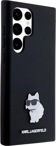 Etui plecki Karl Lagerfeld Silicone Choupette Metal Pin do Samsung Galaxy S24 Ultra Black (3666339259198) - obraz 4