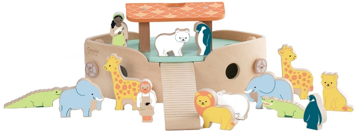 Дерев’яний набір для складання Classic World Ноїв ковчег з фігурками тварин 16 деталей (6020383) (6927049021886) - зображення 2