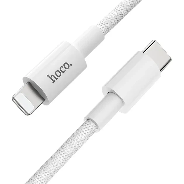 Кабель Type-C to Lightning 1м Hoco X96 White - Фото 1 Кабель Type-C to Lightning 1м Hoco X96 White - зображення 1