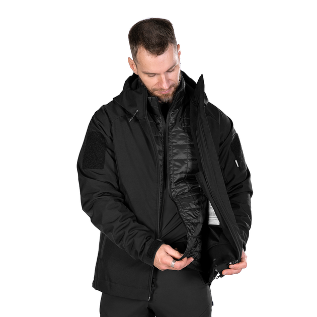 Комплект 2в1 Куртка SoftShell з підстібкою (9488+9489) Чорна (9490), S - изображение 2