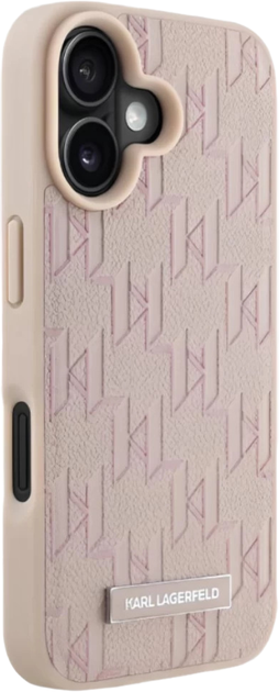 Etui Karl Lagerfeld Hot Stamp Magsafe do Apple iPhone 16 Pink (KLHMP16SPKHPORPP) - obraz 3