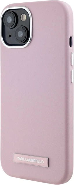 Etui plecki Karl Lagerfeld FW Metal Plate MagSafe do Apple iPhone 15 Pink (3666339255305) - obraz 2