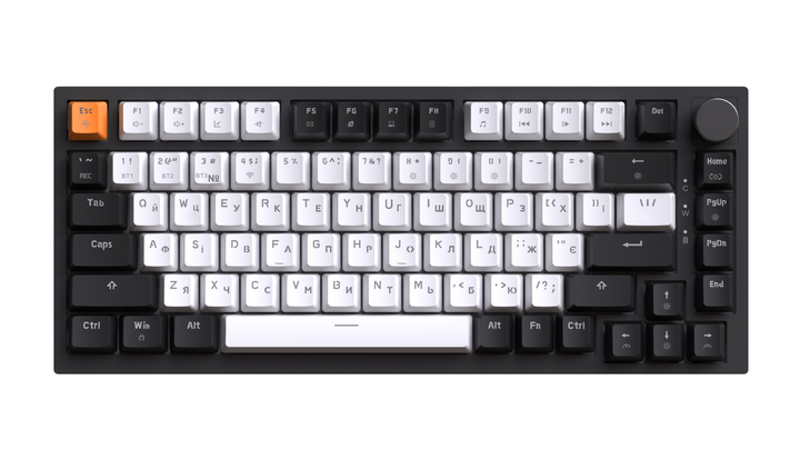 Клавіатура бездротова GamePro Asgard Valhalla MK160B Pro 75% RGB Wireless/Bluetooth/USB Black - Фото 1 Клавіатура бездротова GamePro Asgard Valhalla MK160B Pro 75% RGB Wireless/Bluetooth/USB Black - зображення 1