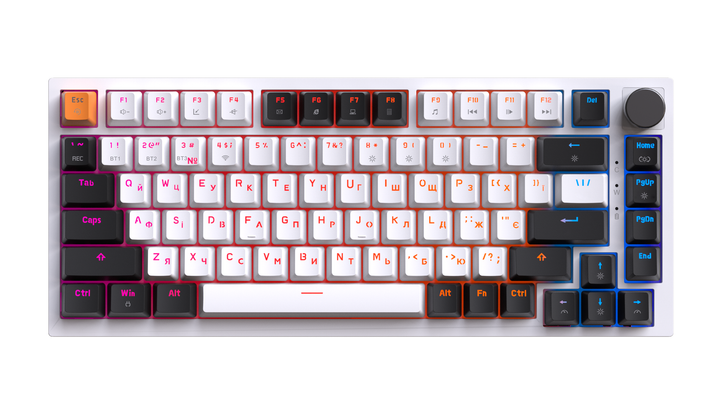 Бездротова механічна клавіатура GamePro Asgard Valhalla (MK160W Pro) 75% QLAB orange switches - зображення 3