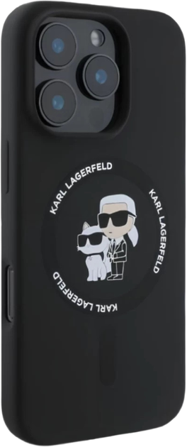 Панель Karl Lagerfeld Silicone Karl&Choupette Ring MagSafe для Apple iPhone 16 Pro Max Black (KLHMP16XSCMKCRHK) - зображення 2