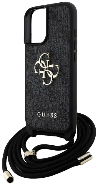 Панель Guess 4G Big Logo Cord Stap Crossbody для Apple iPhone 16 Black (3666339434267) - зображення 5