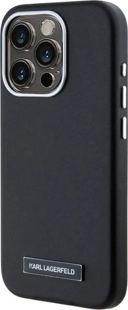 Панель Karl Lagerfeld FW Metal Plate MagSafe для Apple iPhone 15 Pro Black (3666339254902) - зображення 2