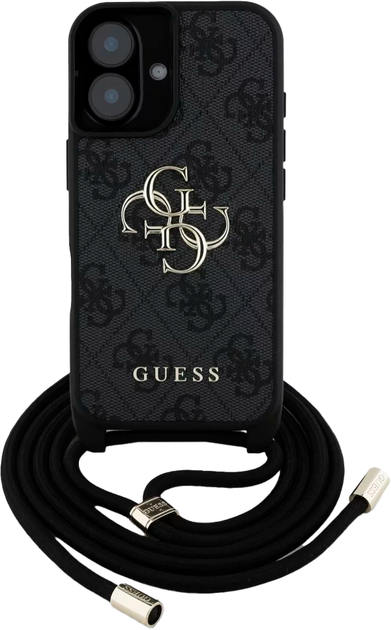 Панель Guess 4G Big Logo Cord Stap Crossbody для Apple iPhone 16 Plus Black (3666339434274) - зображення 2