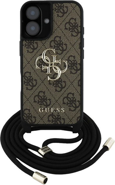 Панель Guess 4G Big Logo Cord Stap Crossbody для Apple iPhone 16 Plus Brown (3666339434427) - зображення 2