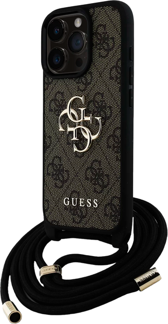 Панель Guess 4G Big Logo Cord Stap Crossbody для Apple iPhone 16 Pro Max Brown (3666339434441) - зображення 1