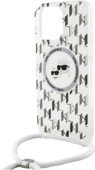 Etui Karl Lagerfeld IML Crossbody Monogram Karl & Choupette Head MagSafe do Apple iPhone 16 Pro Transparent (KLHMP16LHCKCKLCT) - obraz 3