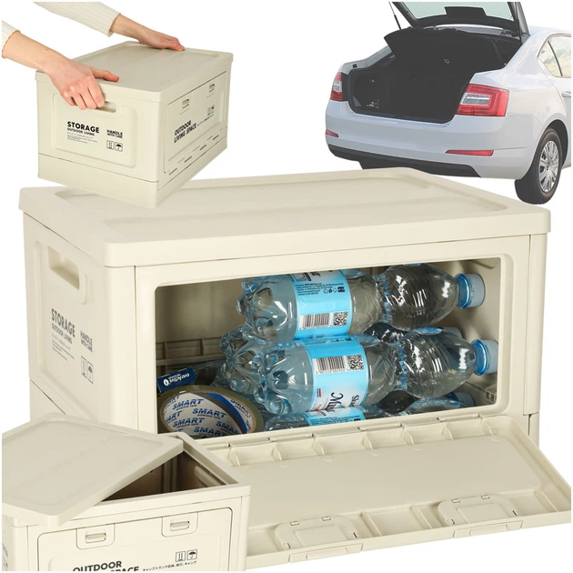 Organizer samochodowy Ikonka pudelko skrzynka skladana do bagażnika 25l szara (5903039763111) - obraz 12