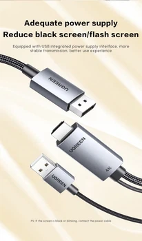 Кабель видео Ugreen Displayport to HDMI 4K 60Hz / 1080P 240Hz однонаправленный 1.5 м Grey (HD169) - изображение 5