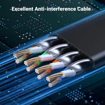 Патч корд Ugreen сетевой кабель Cat 8 Gigabit Network Cable High-Speed 40Gbps 2000MHz RJ45 0.5 м Black (25218) - изображение 5